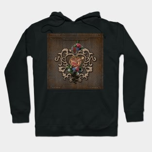 Wonderful steampunk hearts, clocks, gears and flowers Hoodie